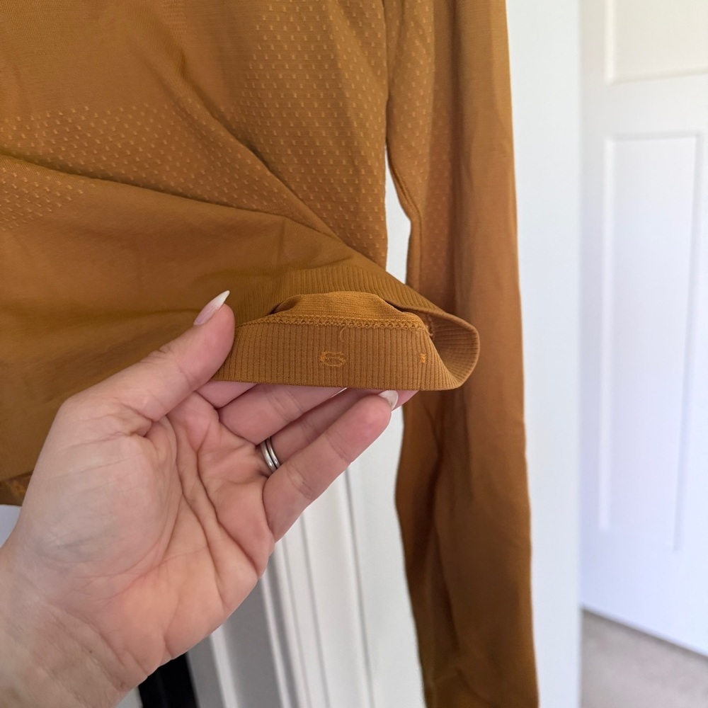 Lululemon Swiftly Tech 1/2 Zip 2.0 Cool Spiced Bronze Tuscan Gold Long Sleeve - Picture 7 of 8